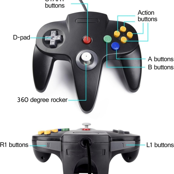Classic N64 controller set of 2 - Picture 5 of 9